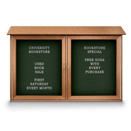 United Visual Products Indoor Enclosed Combo Board, 48"x36", Satin Frame/Blue & Dark Spruce UVCB4836-BLUE-DRKSPR